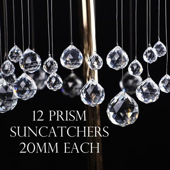 12 Glass Prism Suncatcher 20mm Rainbow Maker Hanging Crystals Prisms Crystal Sun - Picture 1 of 11